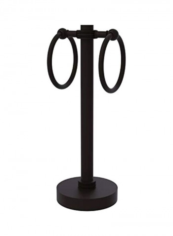 2-ring Guest Towel Holder Black 5x5x12inch
