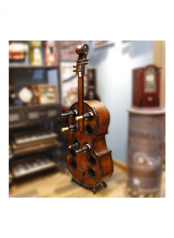 10-Bottle Cello Design Beverage Rack Brown 43x18x140centimeter
