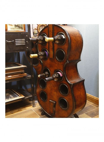 10-Bottle Cello Design Beverage Rack Brown 43x18x140centimeter