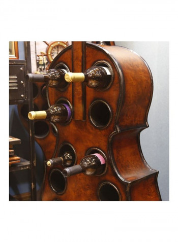 10-Bottle Cello Design Beverage Rack Brown 43x18x140centimeter