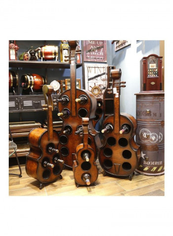 10-Bottle Cello Design Beverage Rack Brown 43x18x140centimeter
