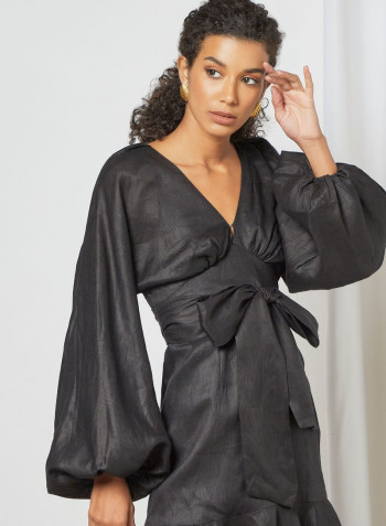 Balloon Sleeve Dress Black