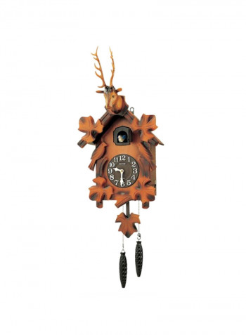 Little House Pattern Decorative Cuckoo Wall Clock Brown/Black 24.6 x 61centimeter