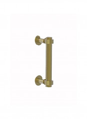 Contemporary Back Grooved Accent Shower Door Pull Satin Brass 6inch