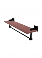 Montero Collection Wood Shelf Towel Holder Brown/Black 22inch