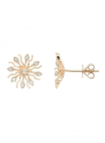 18 Karat Rose Gold 0.08 Carat Diamond Earring