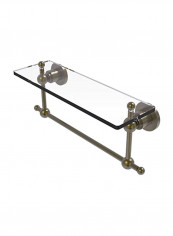 Glass Shelf With Towel Bar Clear/Silver 16x5inch