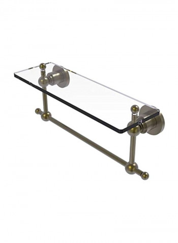 Glass Shelf With Towel Bar Clear/Silver 16x5inch
