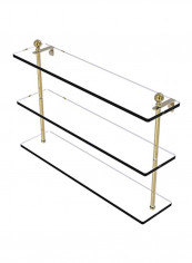 Mambo Collection Triple Tiered Glass Shelf Gold 22inch