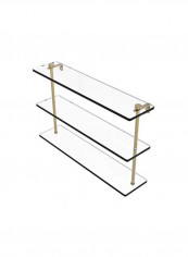 3-Tier Glass Shelf Clear/Gold 22inch