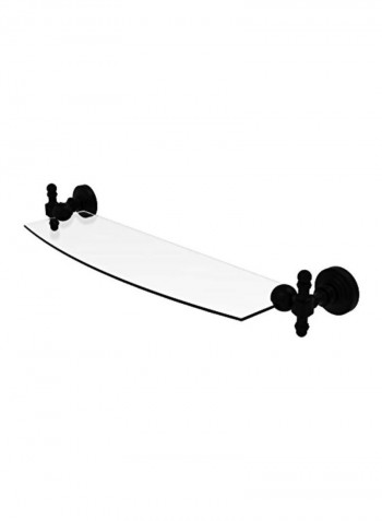 Retro Wave Glass Shelf Clear/Black 18inch