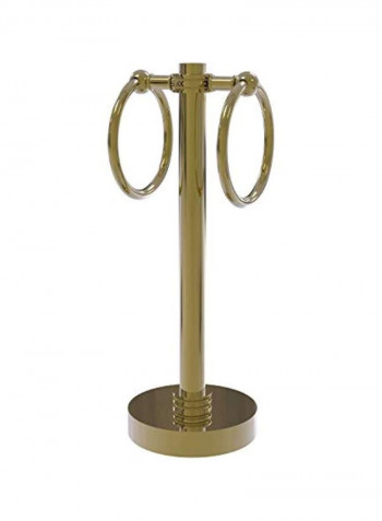 Ring Dotted Accents Guest Towel Holder Gold