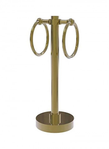 Vanity Top 2 Ring Guest Towel Holder Gold