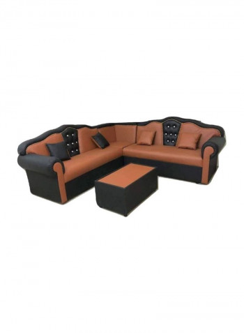 L Shapped Mab Sectional Sofa Black/ Brown