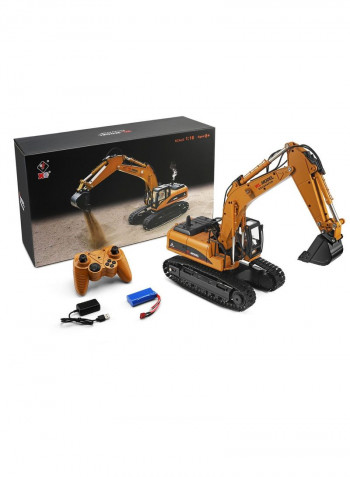 1/16 2.4G 8CH RC Metallic Excavator Engineering Vehicle with Smoke Lighting Sound RTR