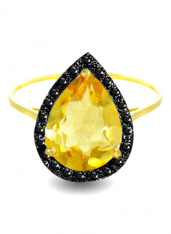 18 Karat Gold Diamonds Citrine Cocktail Ring