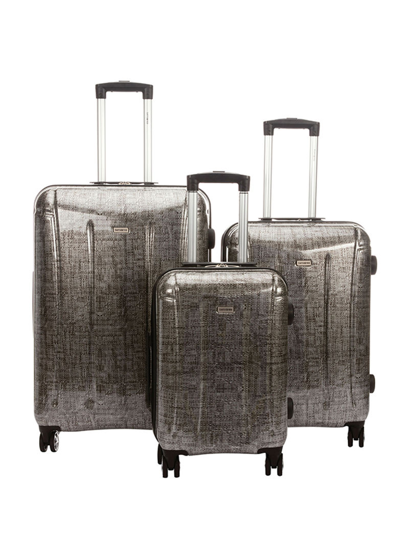 3-Piece Hard Side Trolley Luggage Set Silver
