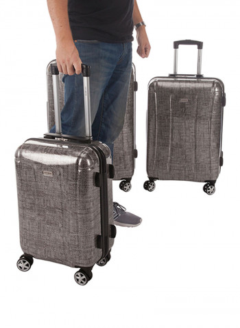 3-Piece Hard Side Trolley Luggage Set Silver