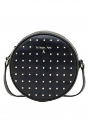 Round Shaped Polka Dot Pattern Crossbody Bag Black/White