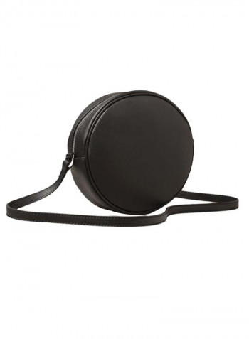 Round Shaped Polka Dot Pattern Crossbody Bag Black/White