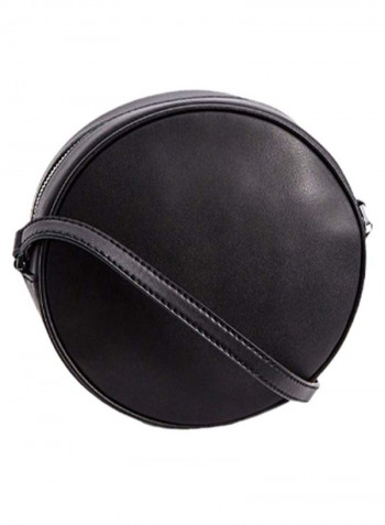 Round Shaped Polka Dot Pattern Crossbody Bag Black/White