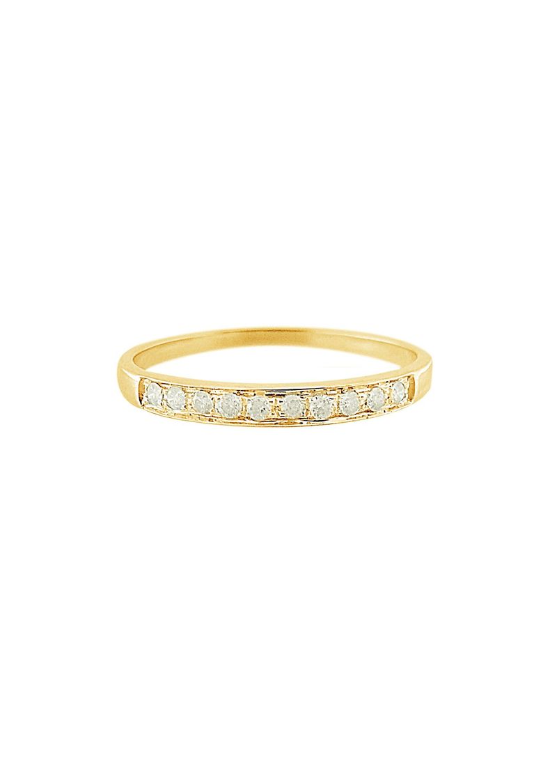 18K Solid Yellow Gold 0.10Cts Genuine Diamonds Eternity Band Ring