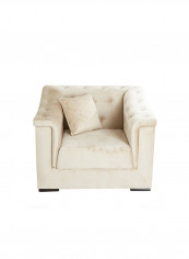 One Seater Cinderella Tufted Armchair With Scatter Cushion Beige