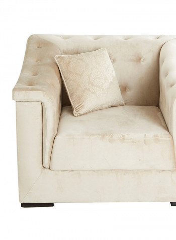 One Seater Cinderella Tufted Armchair With Scatter Cushion Beige