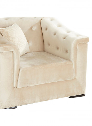 One Seater Cinderella Tufted Armchair With Scatter Cushion Beige