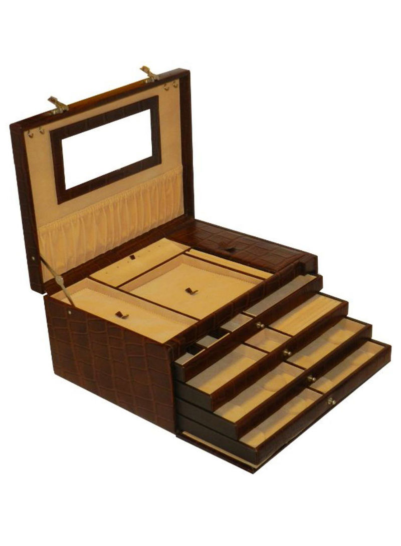 Multi-Purpose Croco Design Jewellery Box
