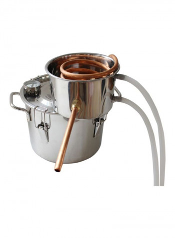 Stainless Steel Copper Purifying Fermentation Tun Set Silver/Brown