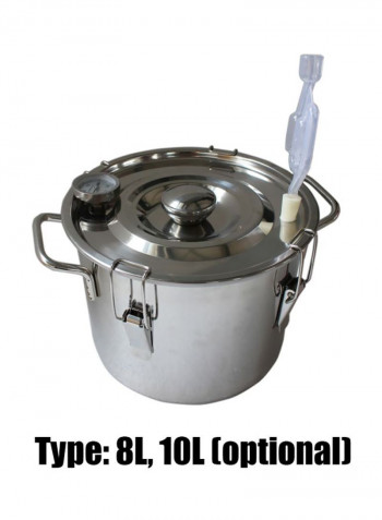 Stainless Steel Copper Purifying Fermentation Tun Set Silver/Brown