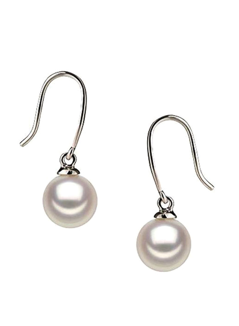 925 Sterling Silver Cultured Pearl Embellished Earrings
