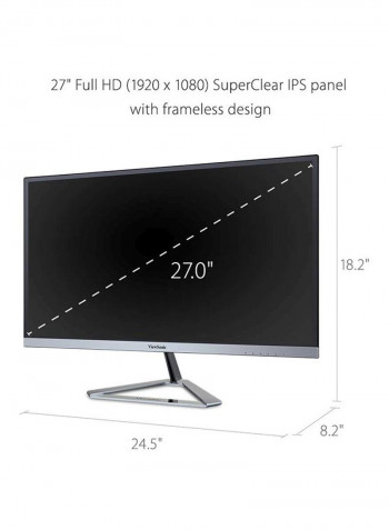 27-Inch Full HD LED Frameless IPS Entertainment Monitor Grey