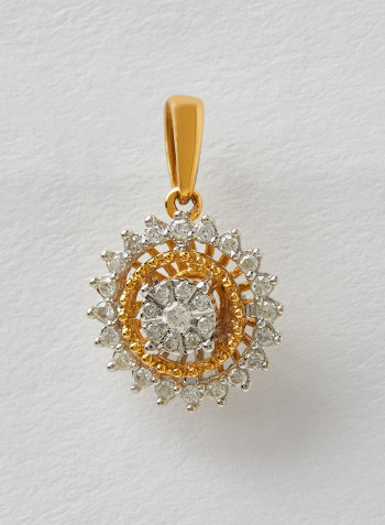 18 Karat Gold Sparkle Flower Pendant