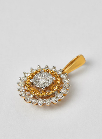 18 Karat Gold Sparkle Flower Pendant
