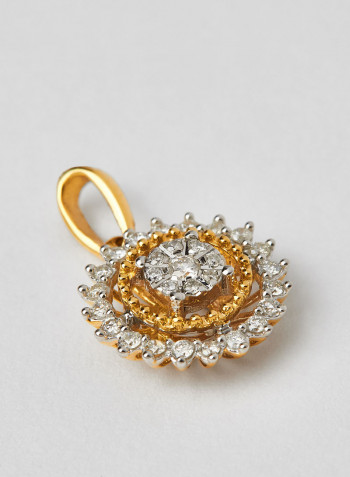 18 Karat Gold Sparkle Flower Pendant