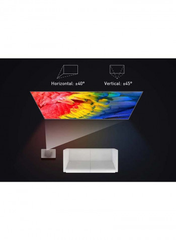 Mini DLP Android Projector 4K 4/32GB 50 ANSI Lumens with 100-Inch Projector Screen PROJ-WO-14-B_SCR-03 Black