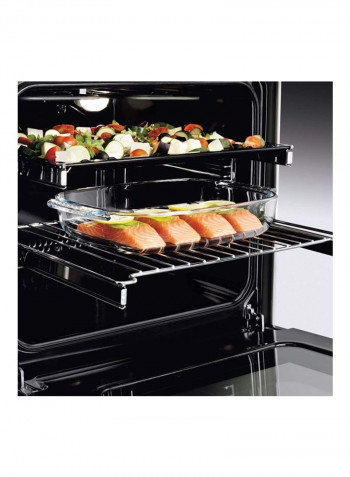 4-Burner Gas Cooker EKG611A1OX Black/Grey