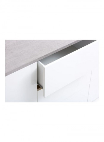 Decorative Sideboard Cabinet White High Gloss/Concrete