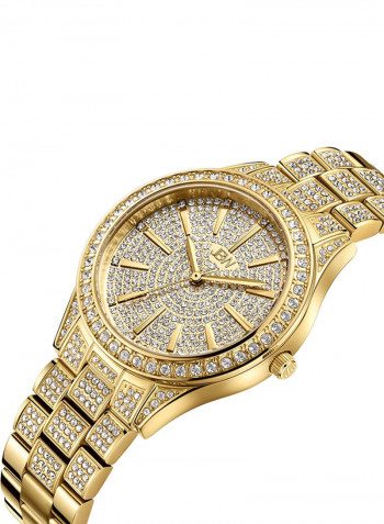 Women's Cristal 34 0.12 Ctw Diamond 18K Gold-Plated Stainless-Steel Watch J6383A