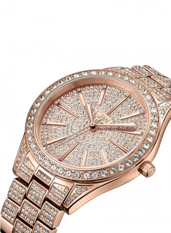 Women's Cristal 0.12 Ctw Diamond 18K Rose Gold-Plated Stainless-Steel Watch J6346B