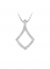 Rhodium Plated 925 Sterling Silver 0.25 Carat Diamond Studded Kite Shaped Pendant Necklace reviews Rhodium Plated 925 Sterling Silver 0.25 Carat Diamond Studded Kite Shaped Pendant Necklace
