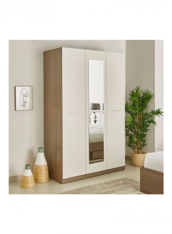 Ireland 3-Door Young Wardrobe With Mirror White