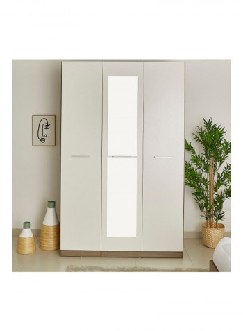 Ireland 3-Door Young Wardrobe With Mirror White