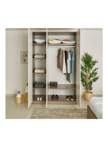 Ireland 3-Door Young Wardrobe With Mirror White