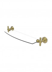 Retro Wave Wall Mounted Glass Shelf Clear/Gold 18inch