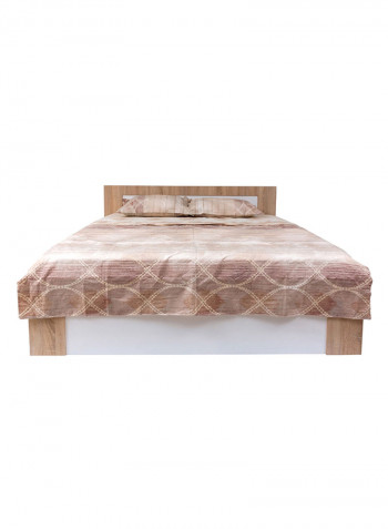 Boston King Storage Bed With 2 Drawers White/Brown 180x200cm
