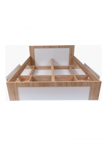 Boston King Storage Bed With 2 Drawers White/Brown 180x200cm