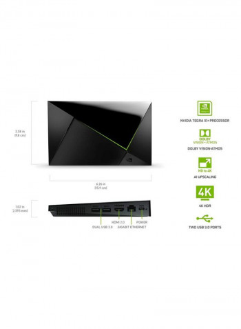 Shield TV Pro 4K HDR Streaming Media Player Black